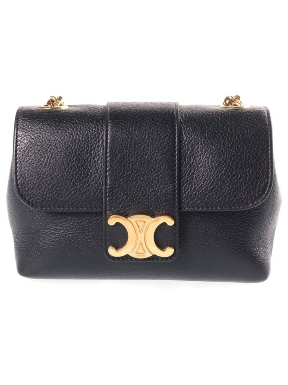 Celine Mini Victoire Supple Grained Calfskin Shoulder Bag Black